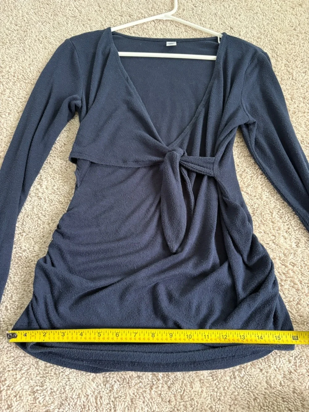 Old Navy Small Maternity Navy Wrap Long Sleeve Shirt - Picture 6 of 9
